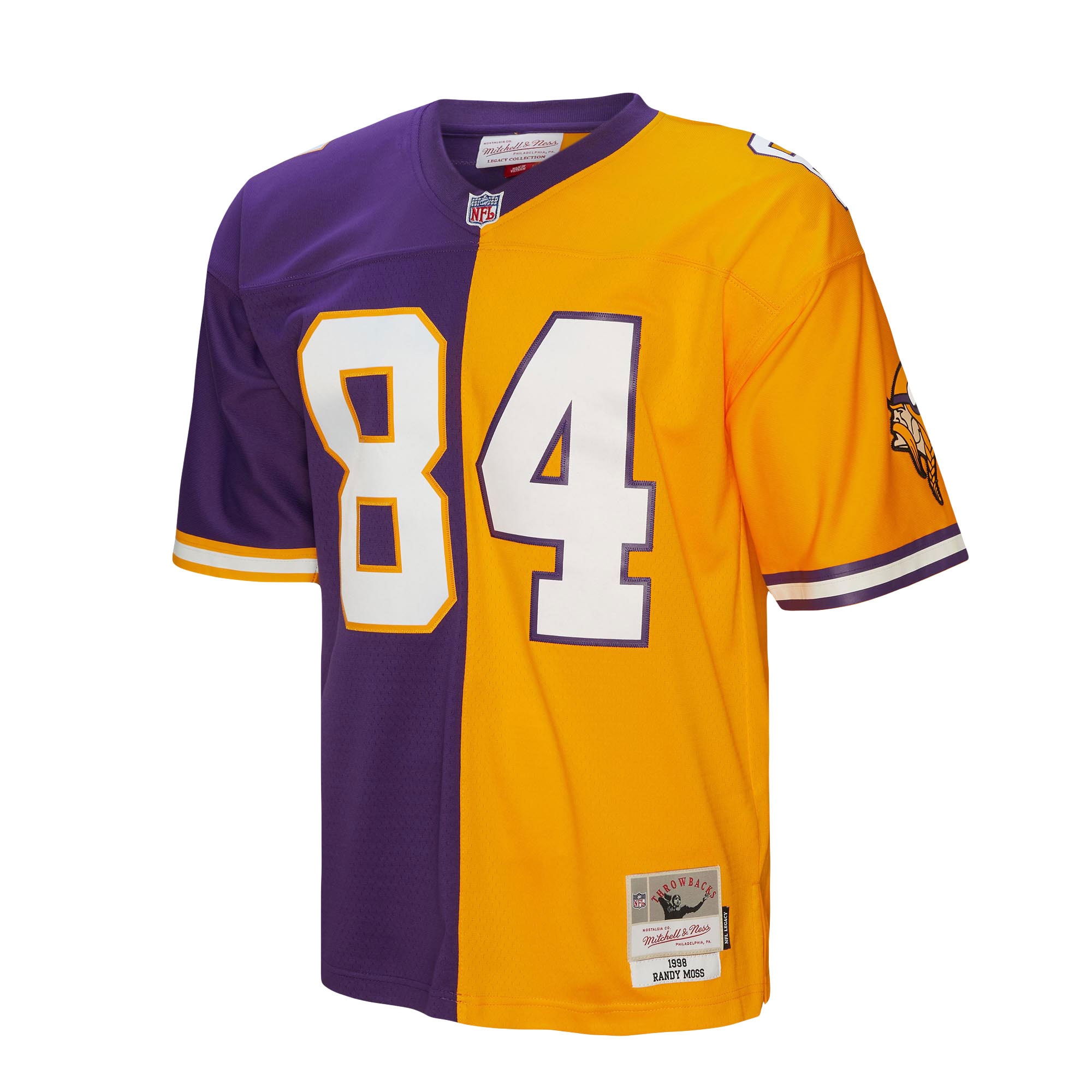 Minnesota Vikings Randy Moss Mitchell Ness Purple/Gold 1998 Split Legacy NFL Jersey Men's