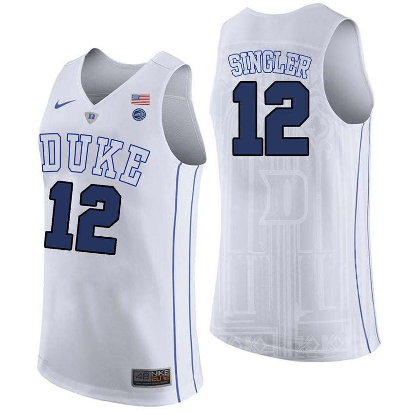 Duke Blue Devils 12 Kyle Single White College Player Performance NCAA Jersey Men's