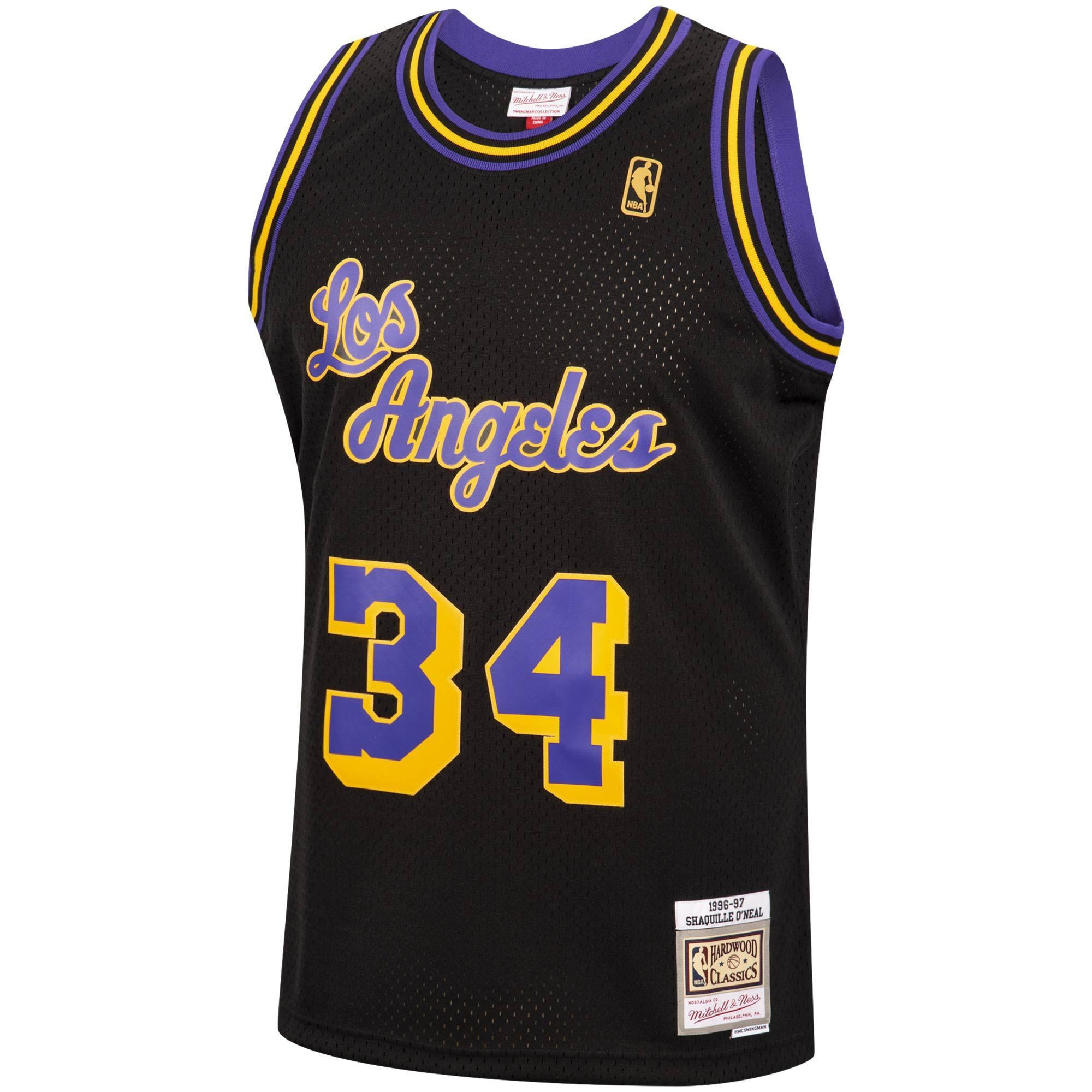 Shaquille O'neal Los Angeles Lakers Mitchell Ness 1996-97 Hardwood Classics Reload Swingman Black NBA Jersey Men's