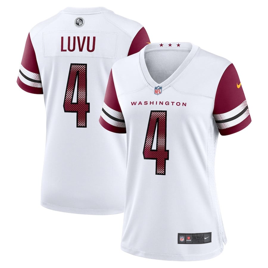 Frankie Luvu 4 Washington Commanders Game White NFL Jersey Women's