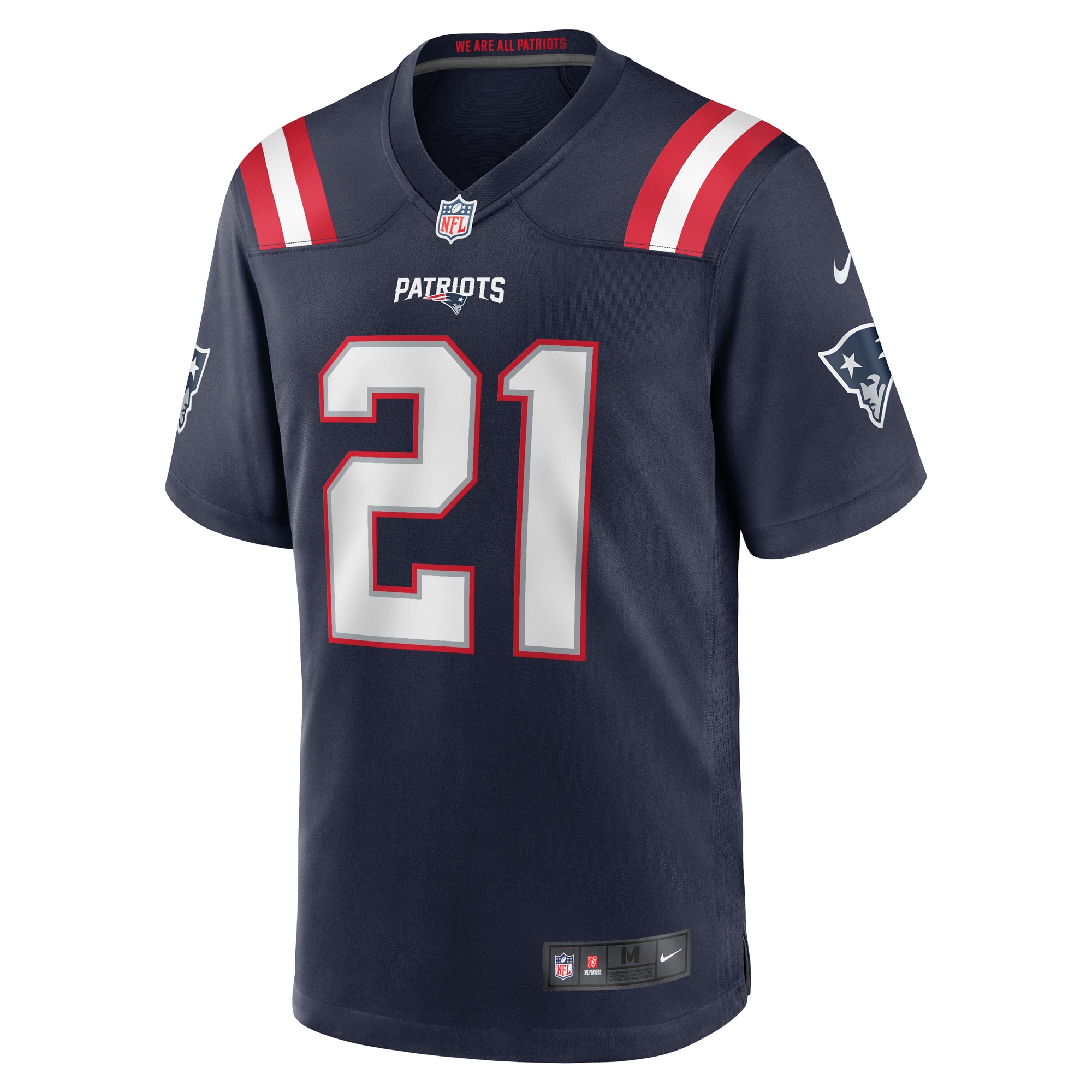 New England Patriots Jaylinn Hawkins Navy Game NFL Jersey Men's