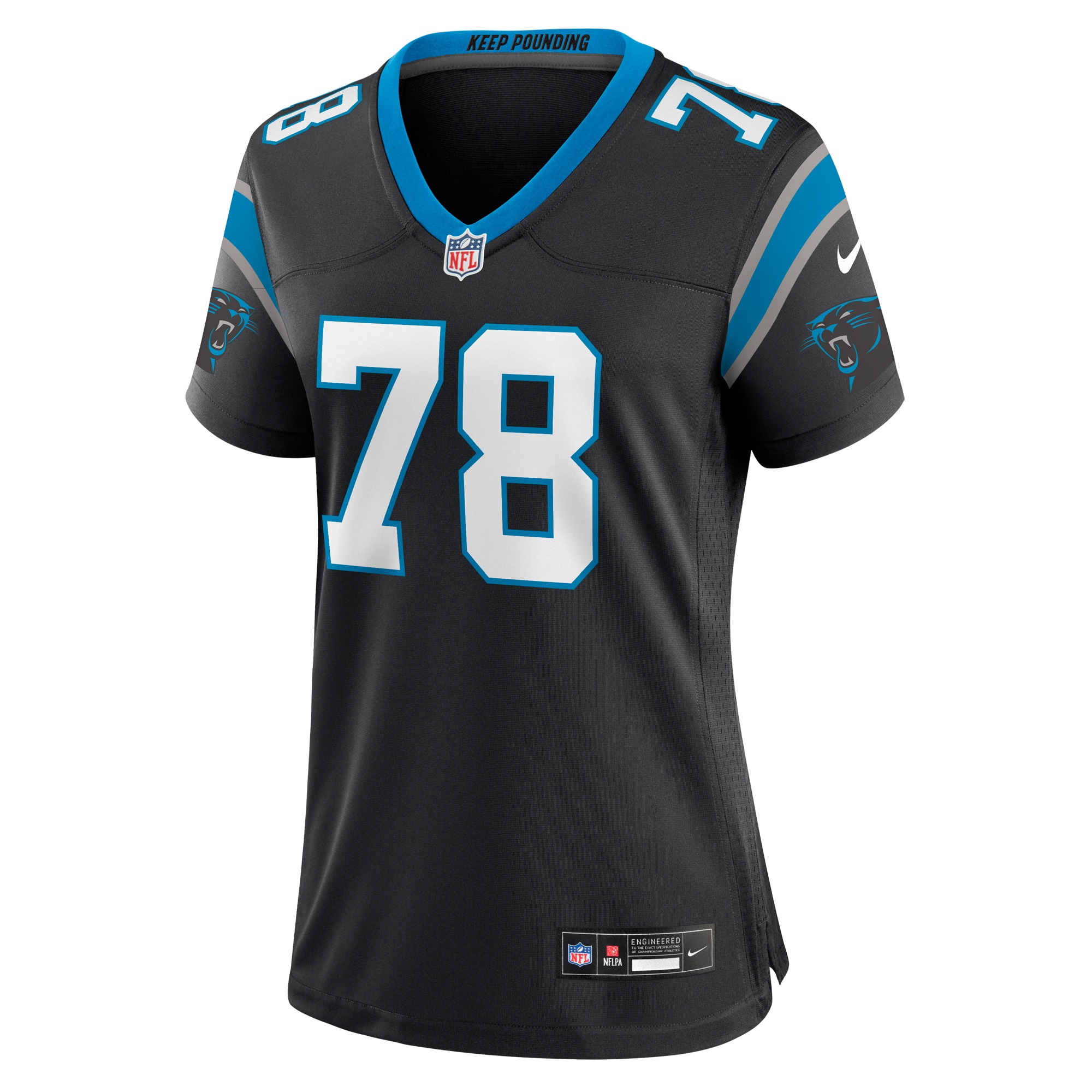 Carolina Panthers Jayden Peevy Black Game NFL Jersey Women's