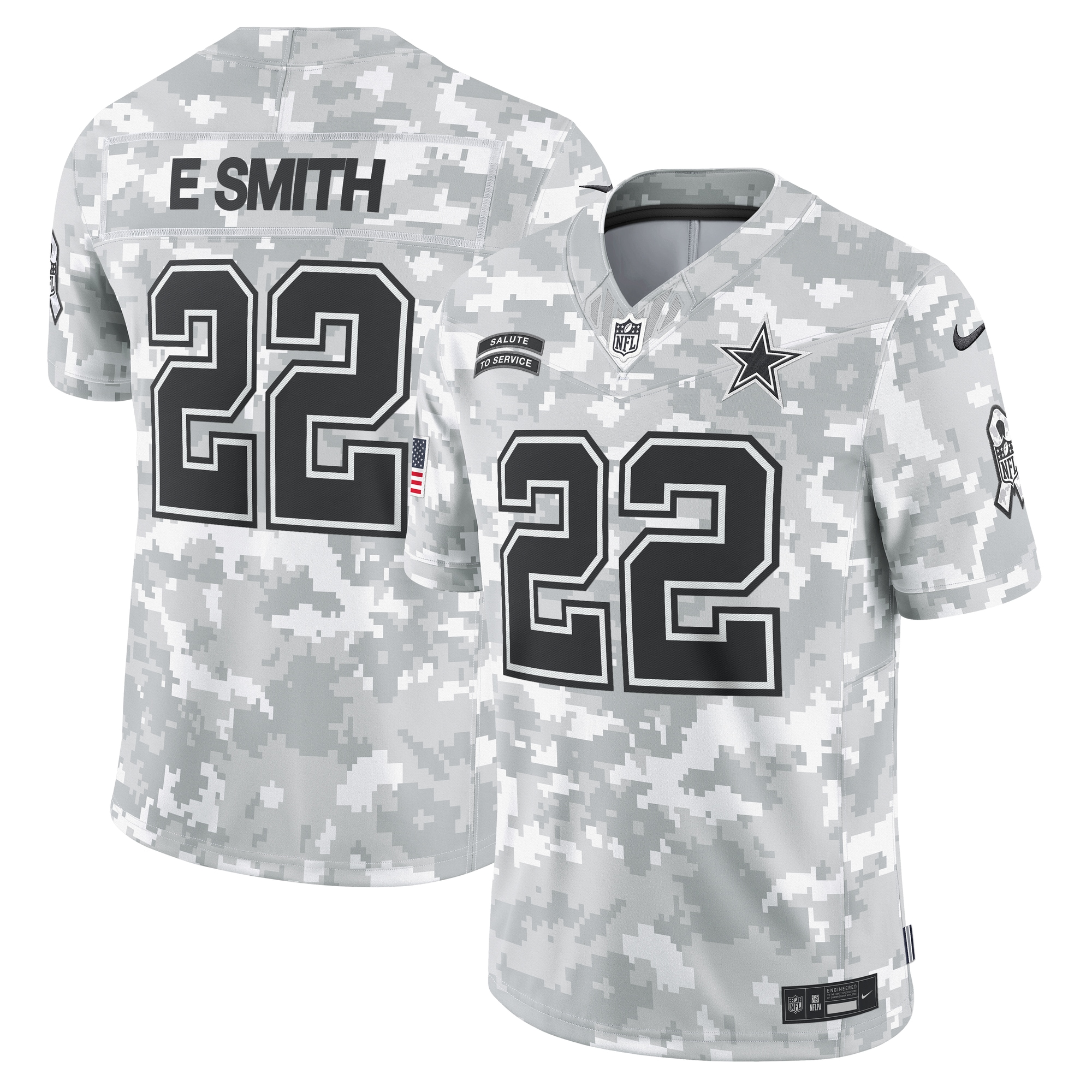 Dallas Cowboys Emmitt Smith Arctic Camo 2024 Salute to Service Retired Player Limited NFL Jersey Men's