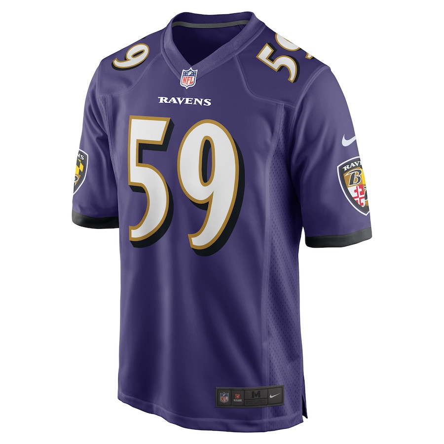 Malik Hamm 59 Baltimore Ravens Team Game Purple NFL Jersey Men's