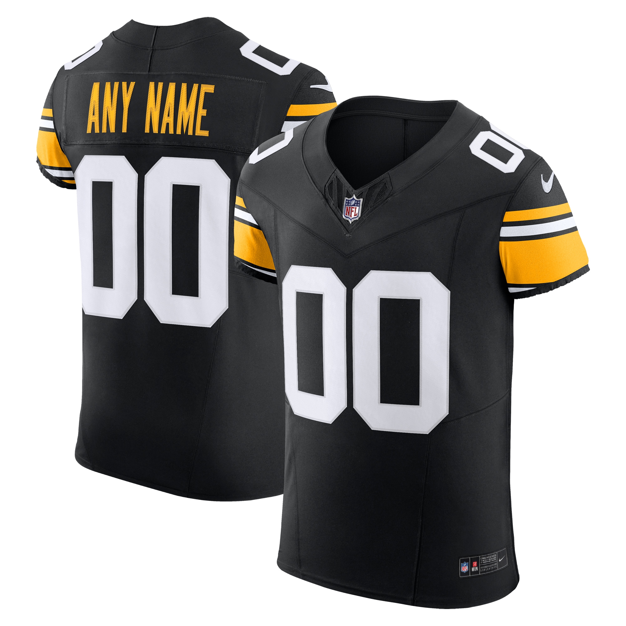 Pittsburgh Steelers Black Vapor F.U.S.E. Elite Custom NFL Jersey Men's