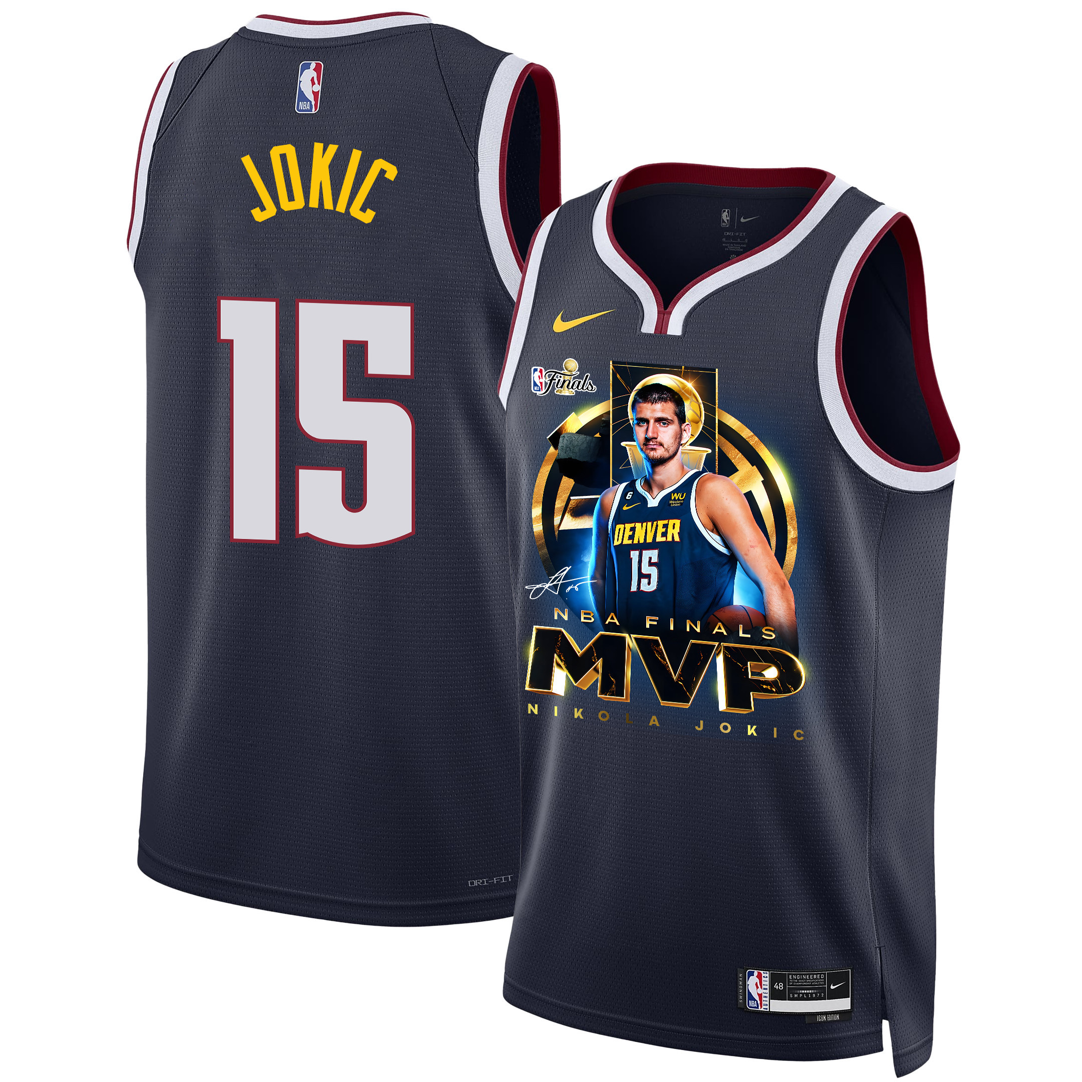Nikola Joki? Denver Nuggets MVP 2023 Final Champions Swingman Black NBA Jersey Men's