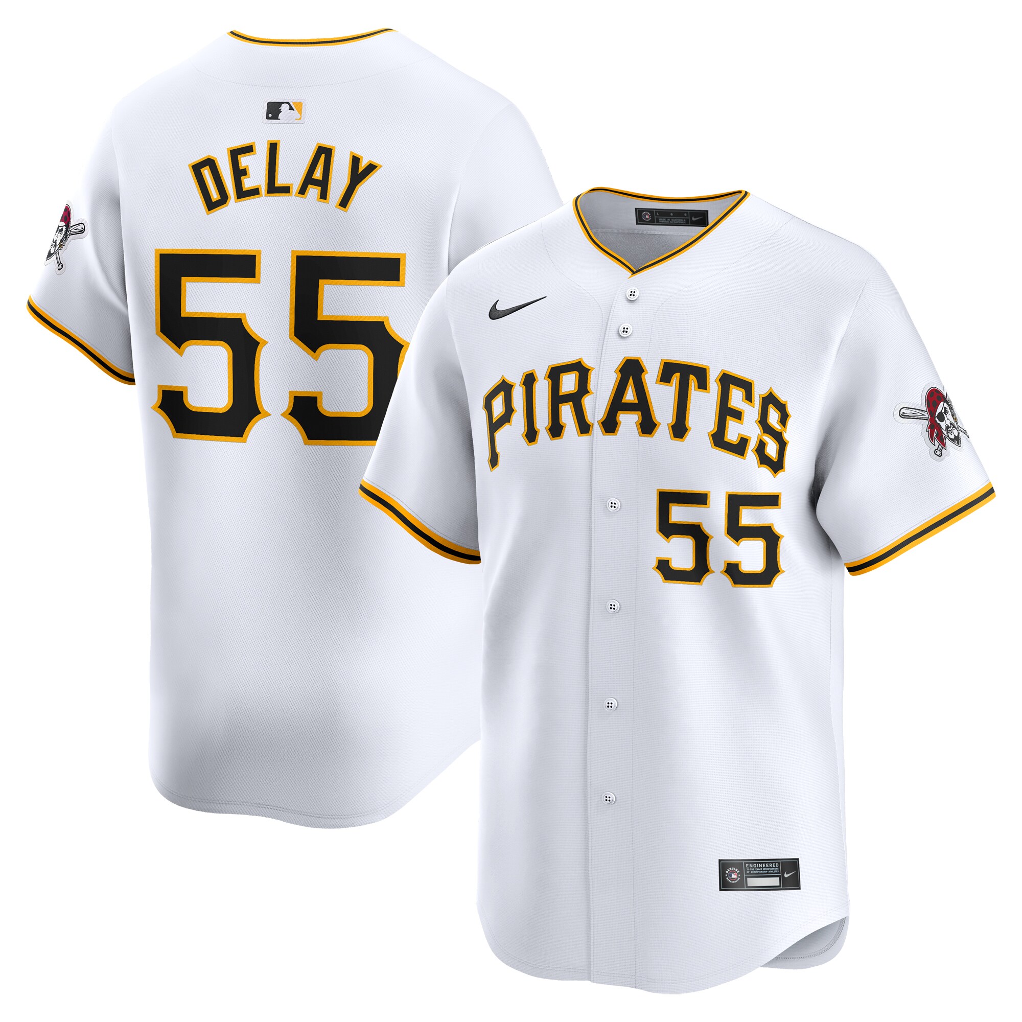 Pittsburgh Pirates Jason Delay White Home Limited Player MLB Jersey Men's