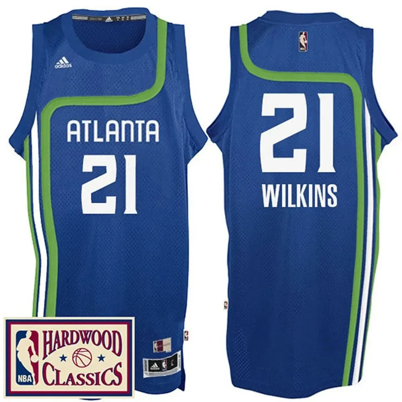 2016-17 Season Atlanta Hawks 21 Hardwood Classics Throwback Royal Dominique Wilkins NBA Jersey Men's