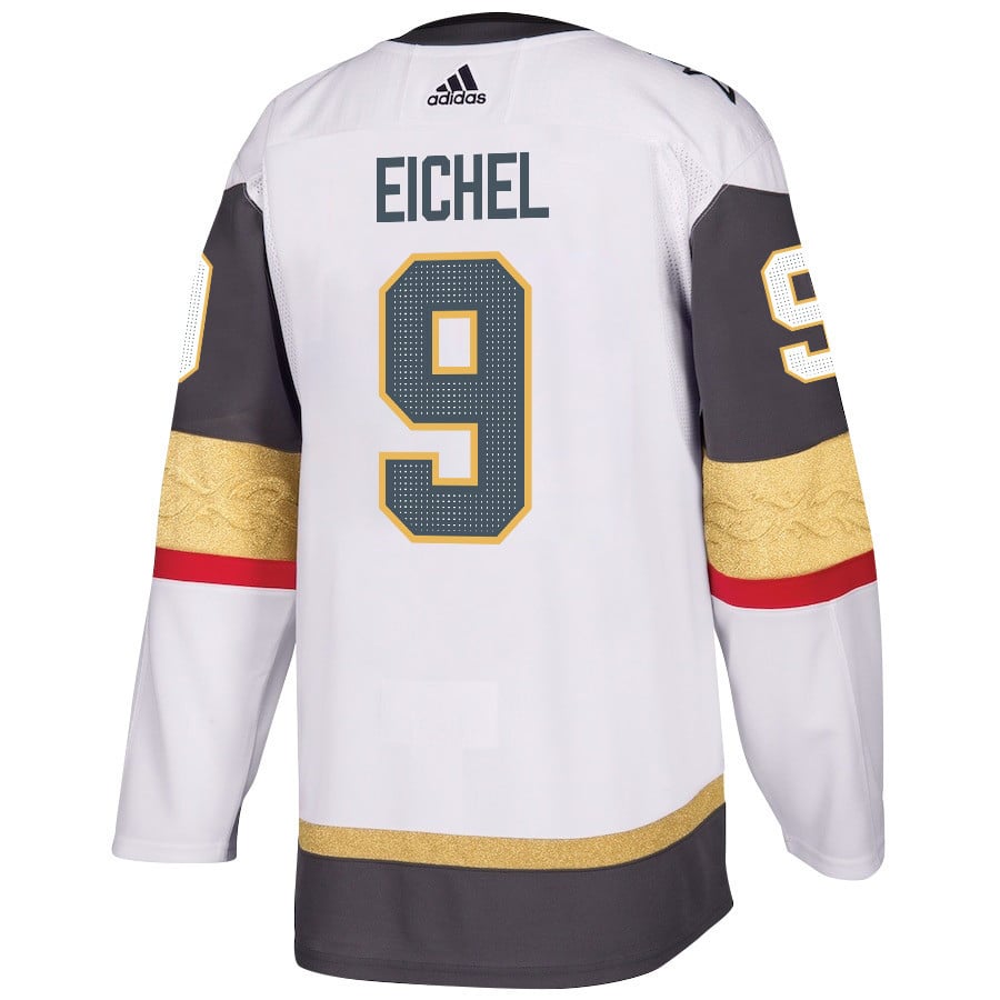 Jack Eichel 9 Vegas Golden Knights Stanley Cup 2023 Champions Patch Away Breakaway White NHL Jersey Men's