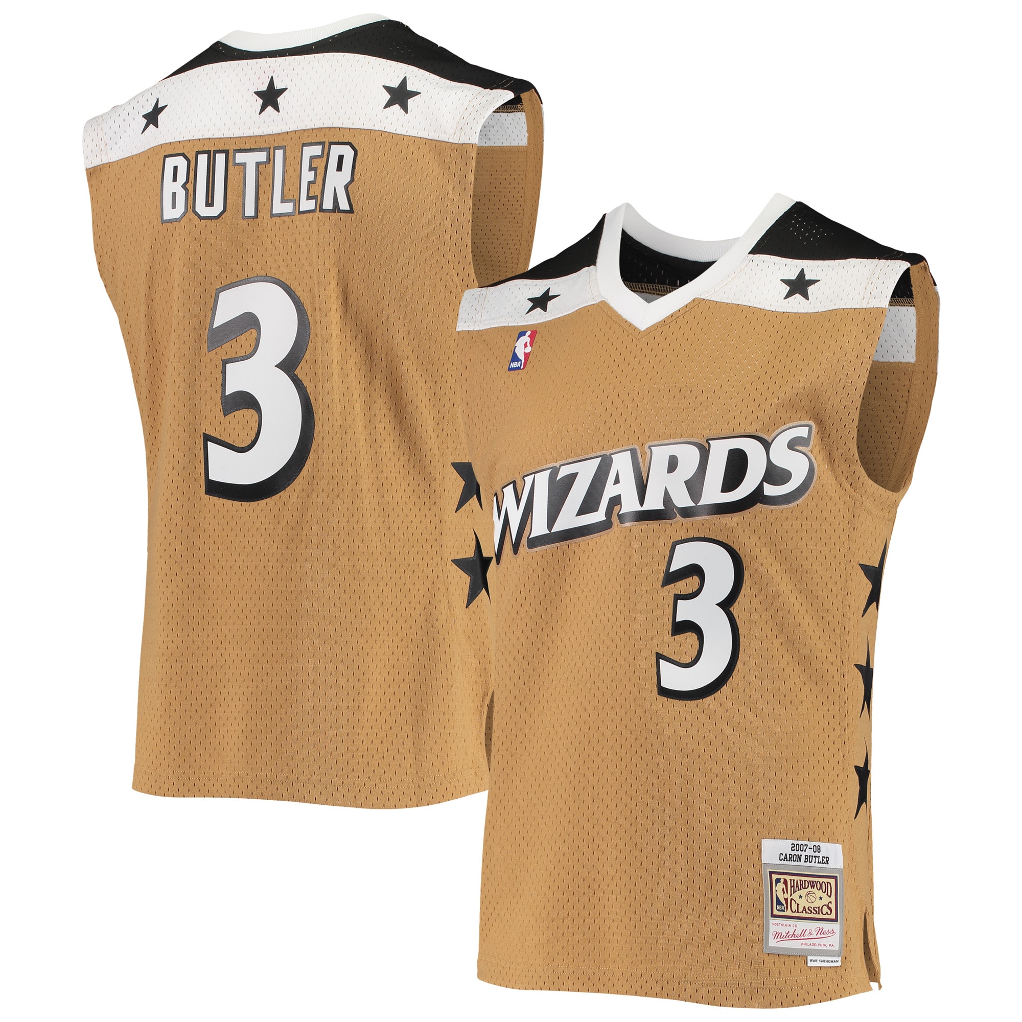 Mitchell Ness Caron Butler Gold Washington Wizards 2007-08 Hardwood Classics Swingman NBA Jersey Men's