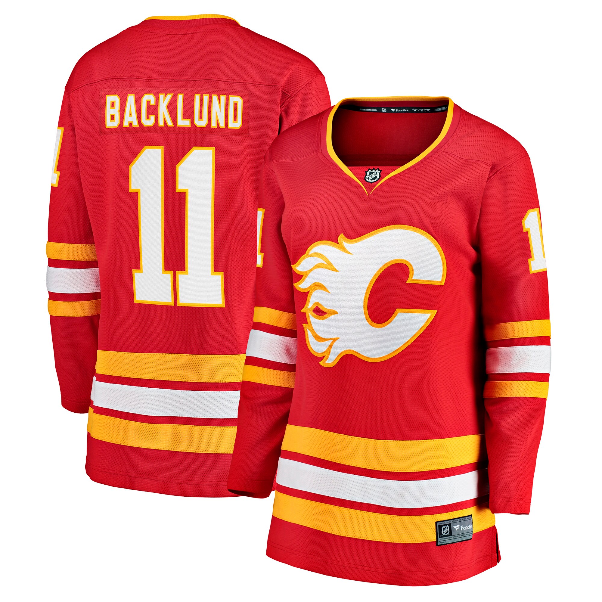 Calgary Flames Mikael Backlund Red Home Team Breakaway Player NHL Jersey Women's