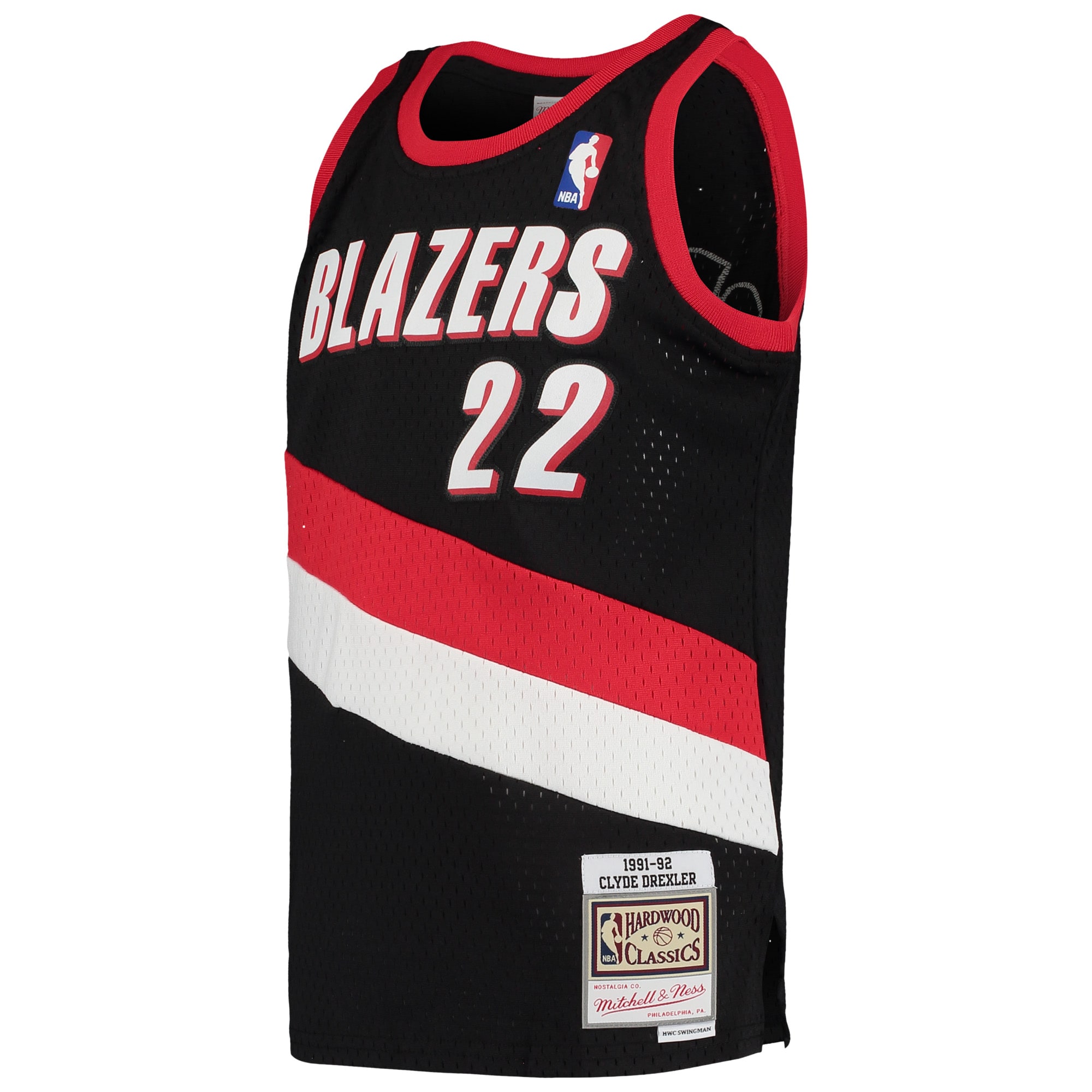 Mitchell Ness Clyde Drexler Black Portland Trail Blazers 1991-92 Hardwood Classics Swingman NBA Jersey Youth