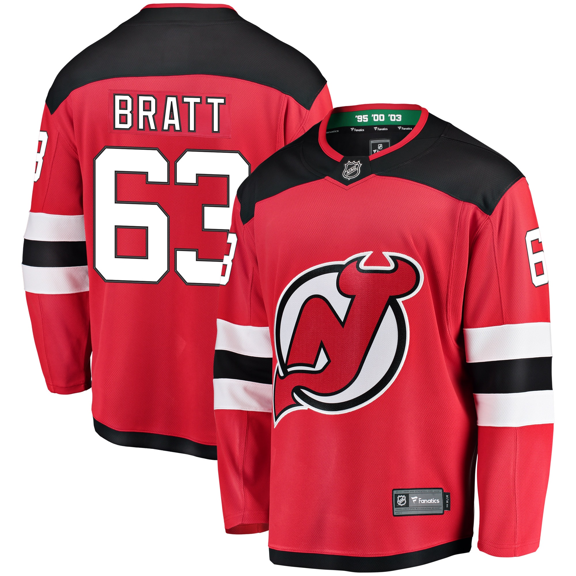 New Jersey Devils Jesper Bratt Red Home Breakaway Player NHL Jersey Men's