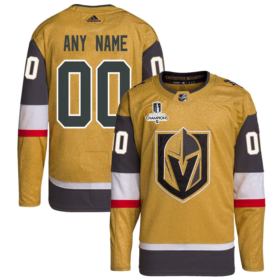 Vegas Golden Knights Stanley Cup 2023 Champions Patch Home Breakaway Custom Gold NHL Jersey Men's