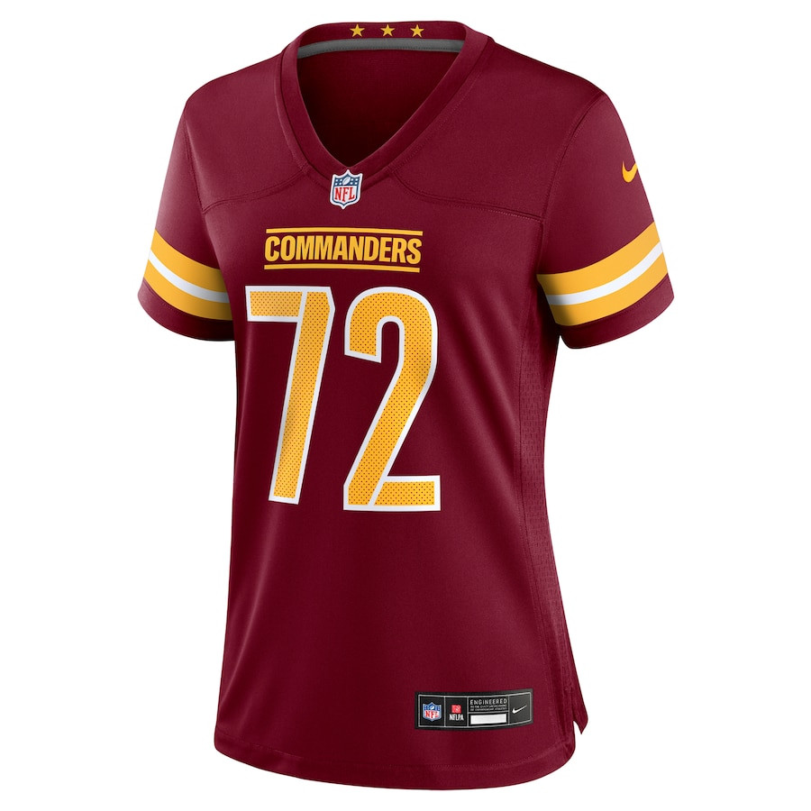Viliami Fehoko Jr. 72 Washington Commanders Team Game Burgundy NFL Jersey Women's