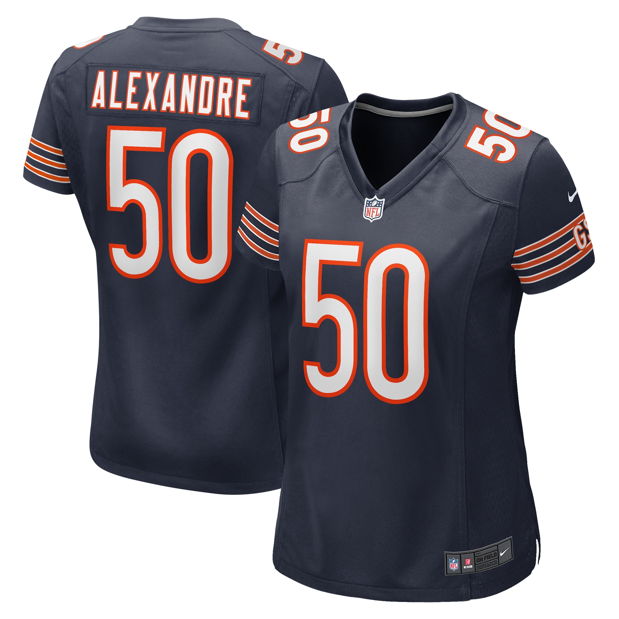 Chicago Bears Deslin Alexandre Navy Team Game NFL Jersey Women's
