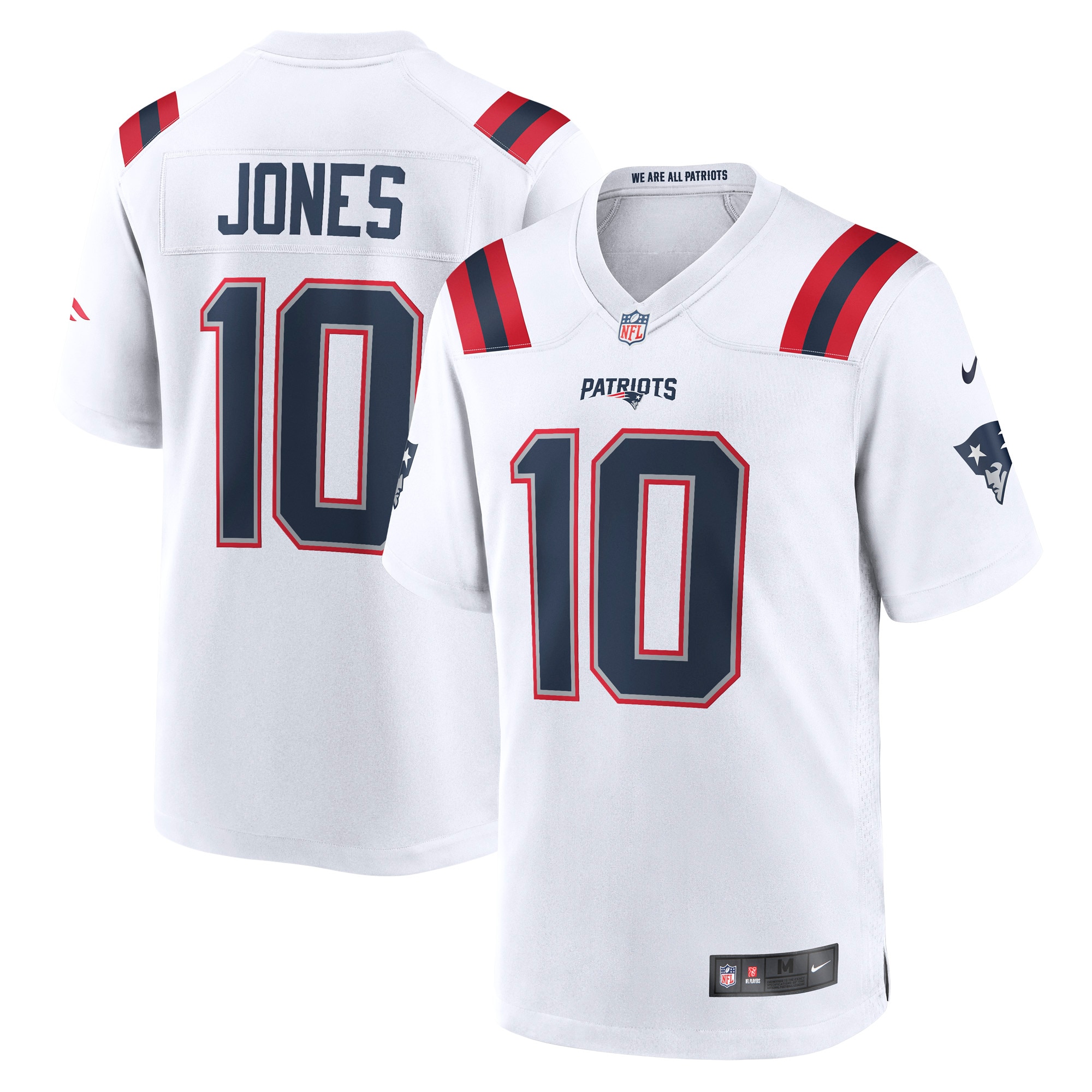 New England Patriots Mac Jones White Player Game NFL Jersey Men's