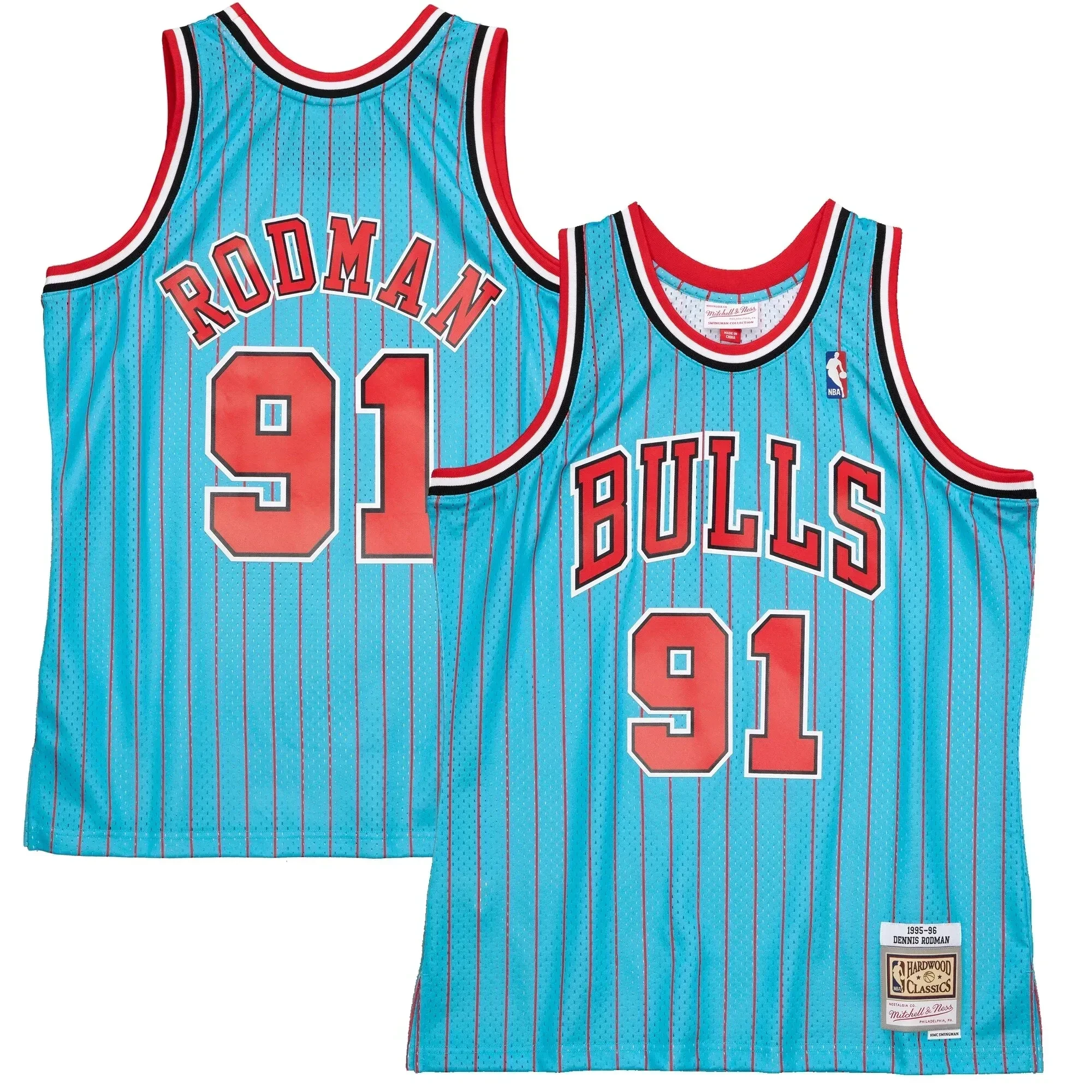 Dennis Rodman Chicago Bulls Mitchell Ness 1995-96 Hardwood Classics Reload 2.0 Swingman Blue NBA Jersey Men's