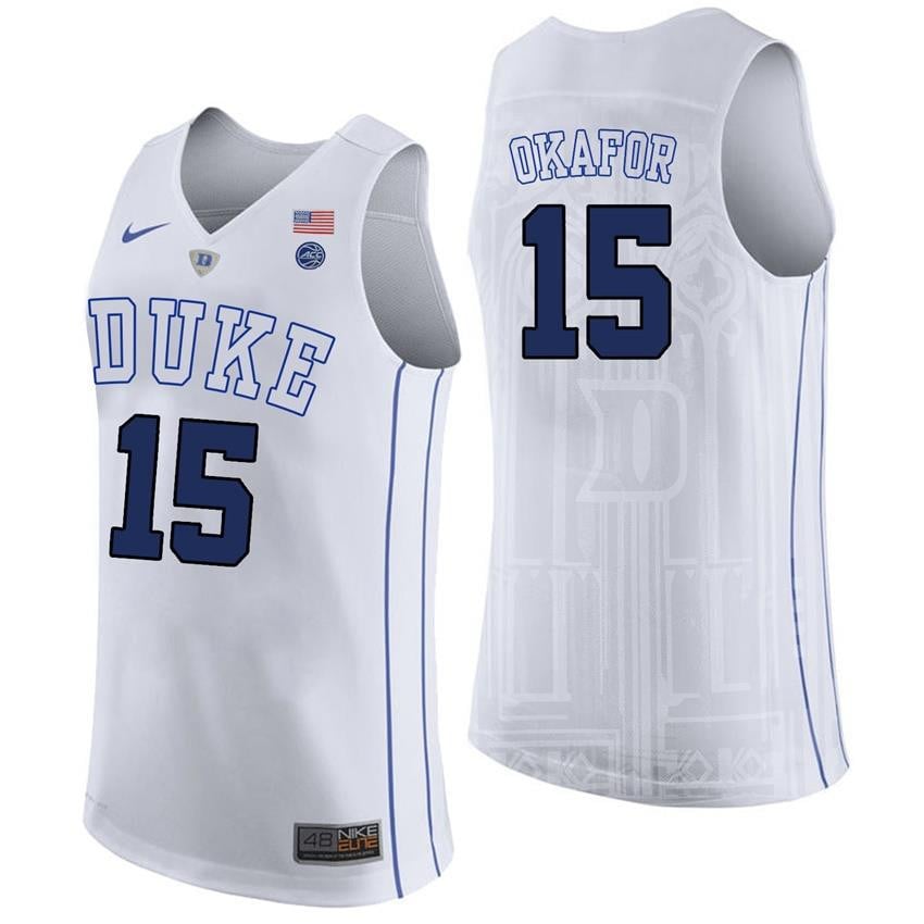 Duke Blue Devils 15 Jahlil Okafo White College Player Performance NCAA Jersey Men's