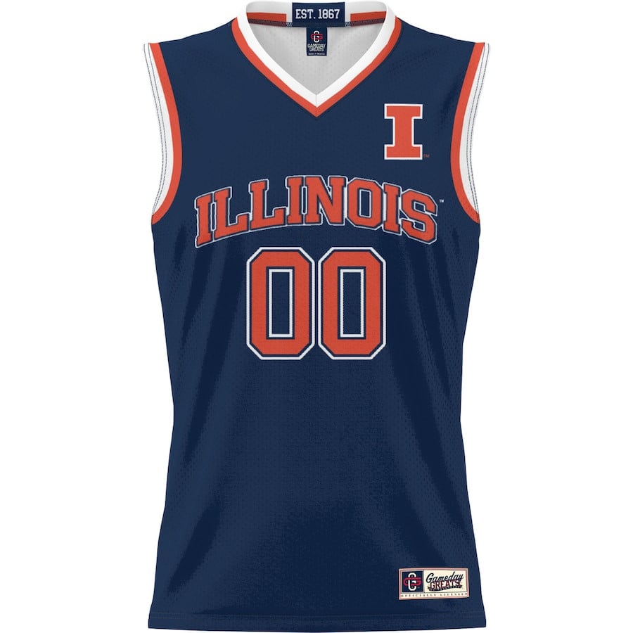 Illinois Fighting Illini NIL Custom Navy NCAA Jersey Men's