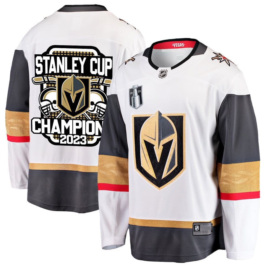 Vegas Golden Knights Crowned Champions 2023 Stanley Cup White NHL Jersey Men's