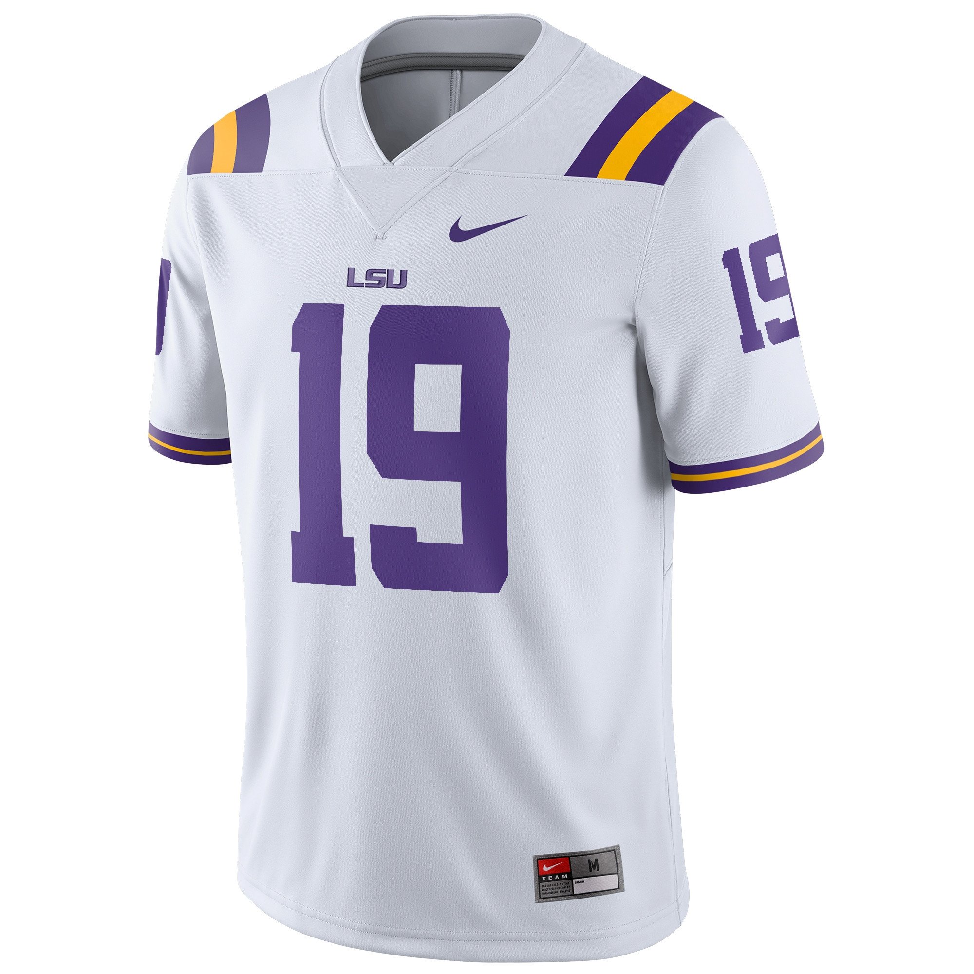 LSU Tigers Game White #19 NCAA Jersey Men's