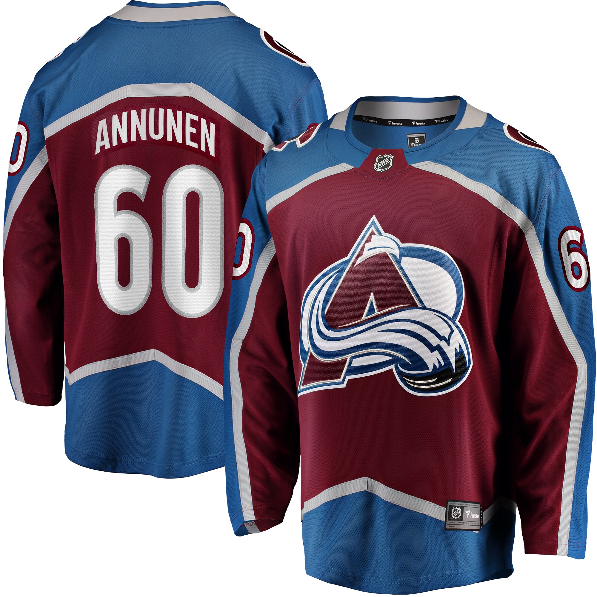 Colorado Avalanche Justus Annunen Burgundy Home Premier Breakaway Player NHL Jersey Men's