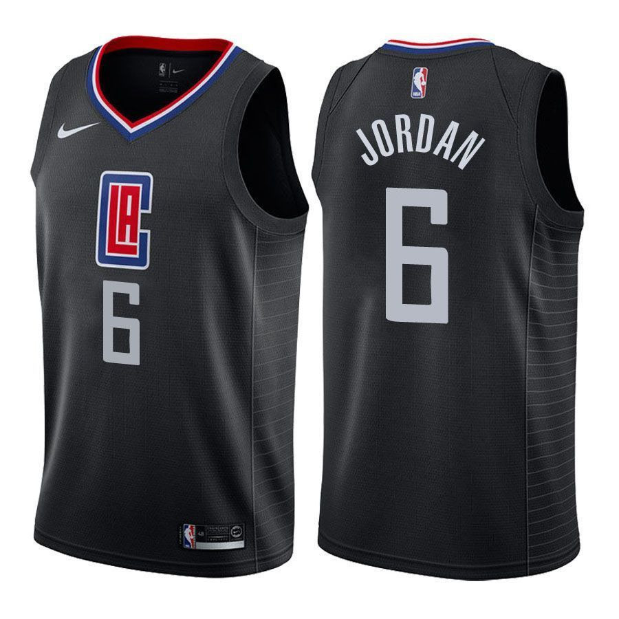 Los Angeles Clippers Deandre Jordan 6 Statet Black NBA Jersey Men's