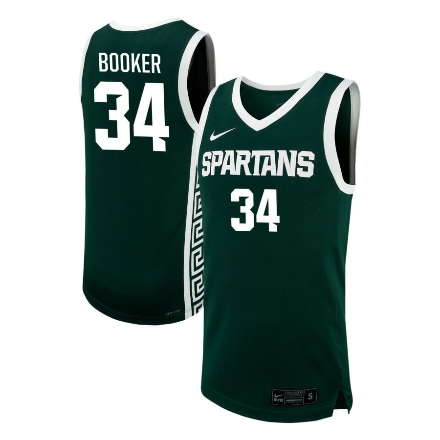 Xavier Booker 34 Michigan State Spartans NIL Green NCAA Jersey Men's