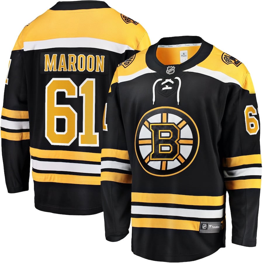 Pat Maroon 61 Boston Bruins Home Breakaway Black NHL Jersey Men's