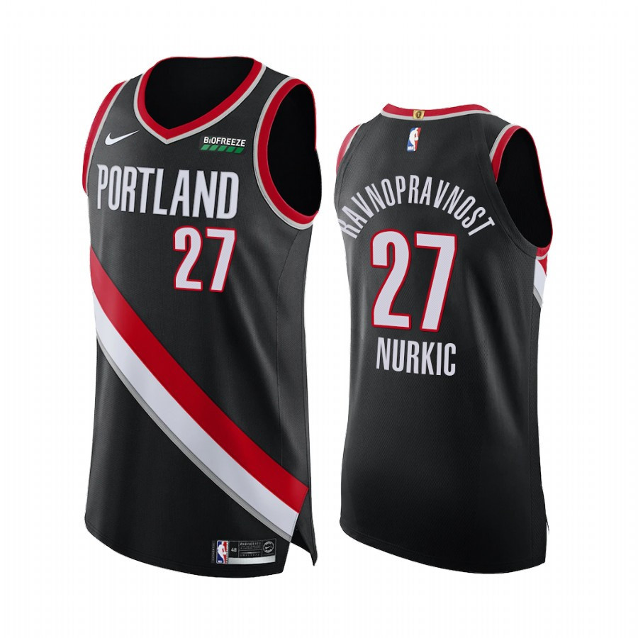 Jusuf Nurkic 27 Portland Trail Blazers Black Social Justice Equality NBA Jersey Men's