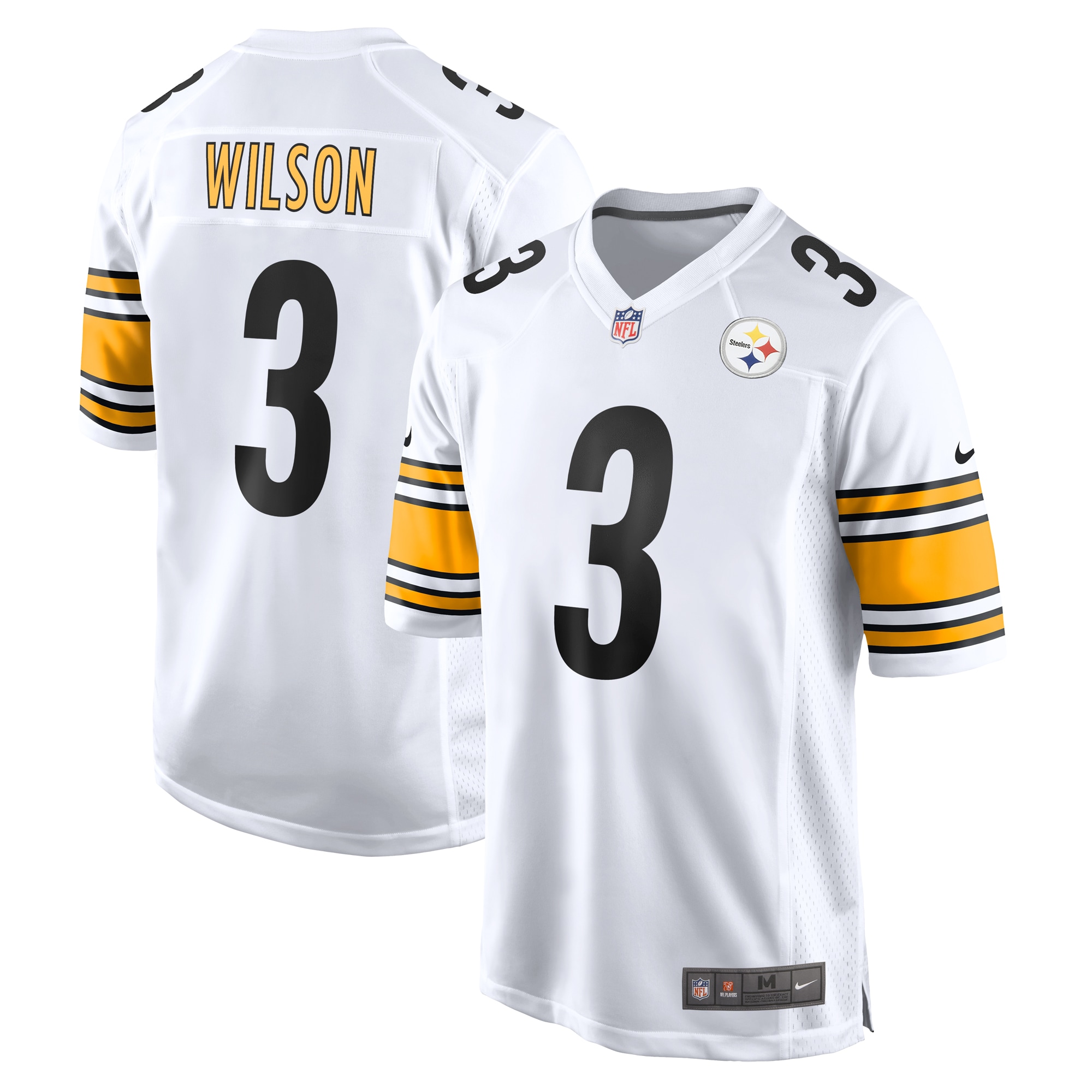 Pittsburgh Steelers Russell Wilson White White Game NFL Jersey Men's
