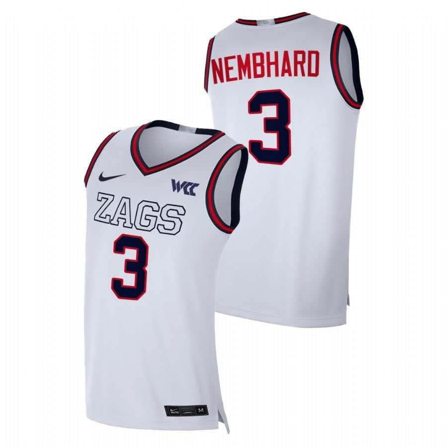 Gonzaga Bulldogs Andrew Nembhard 3 202 White College NCAA Jersey Men's