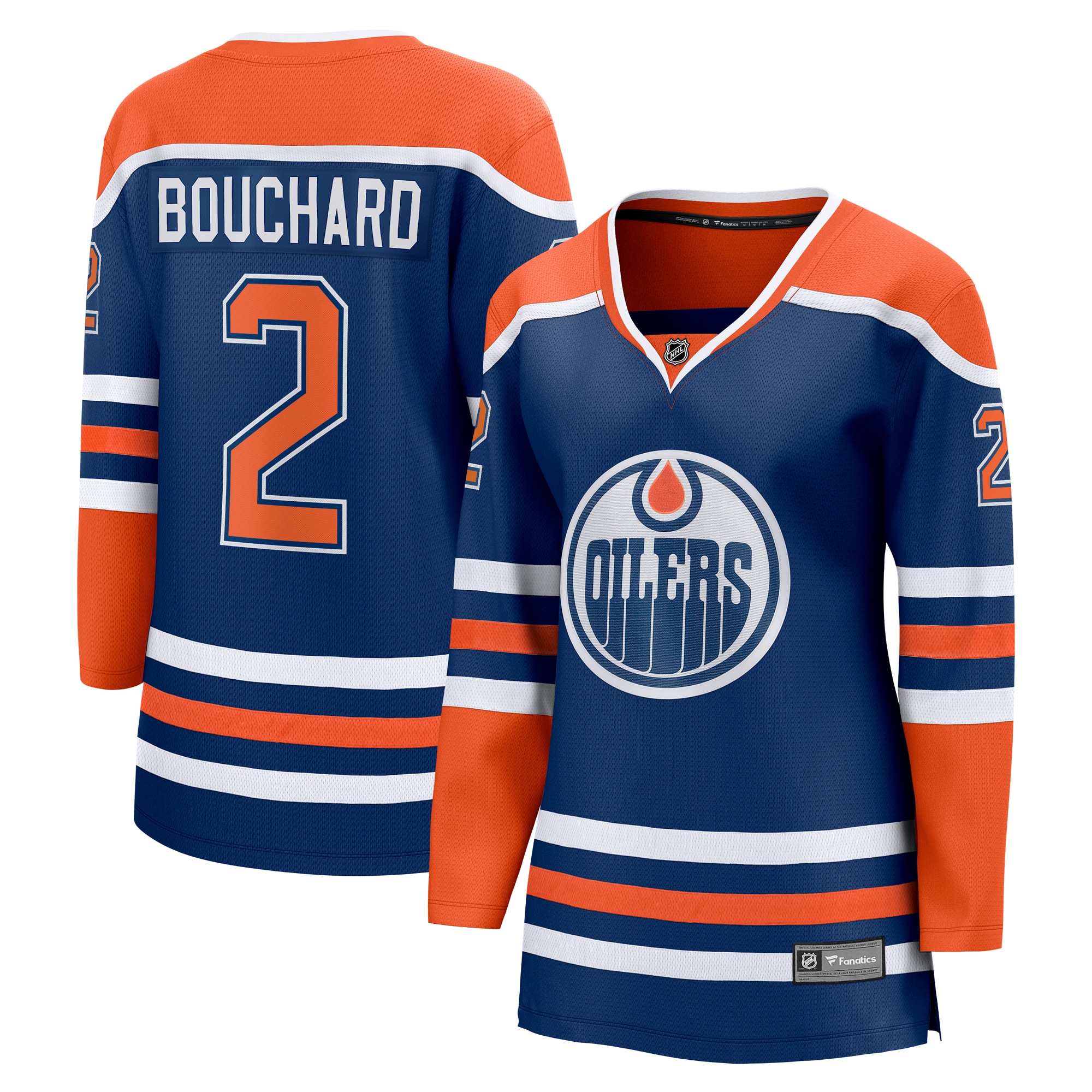 Edmonton Oilers Evan Bouchard Royal Home Breakaway Player NHL Jersey Women's