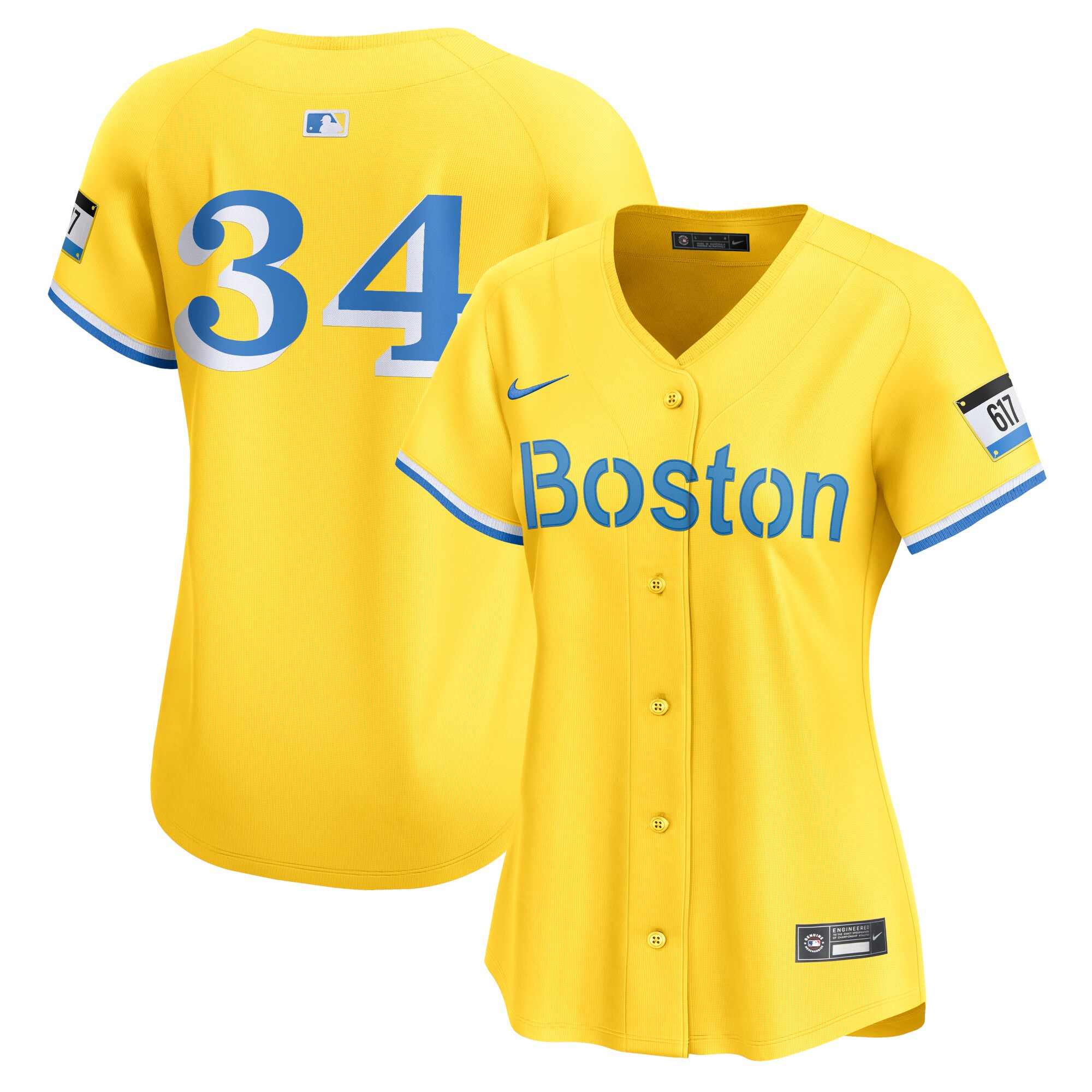 Boston Red Sox David Ortiz Gold City Connect Retired Player MLB Jersey Women's