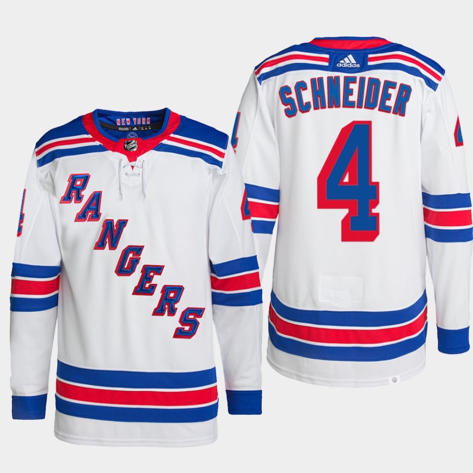 Braden Schneider 4 New York Rangers Away Breakaway White NHL Jersey Men's
