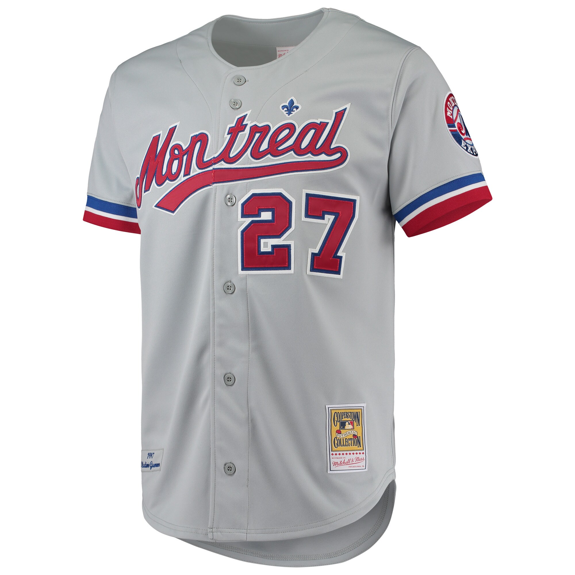 Montreal Expos Vladimir Guerrero Mitchell Ness Gray Cooperstown Collection MLB Jersey Men's