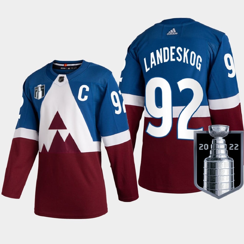 Colorado Avalanche Gabriel Landeskog 92 2022 Western Champs Burgundy Stadium Series NHL Jersey Men's