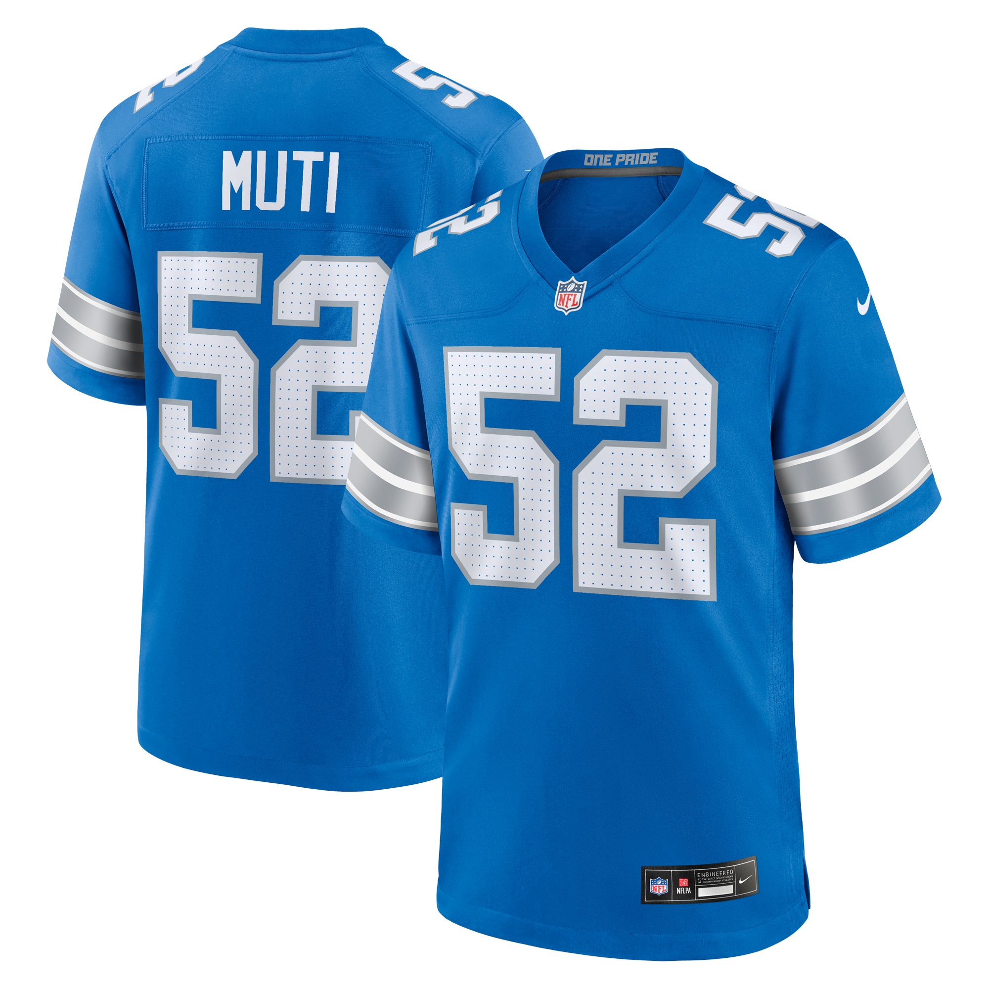 Detroit Lions Netane Muti Blue Game NFL Jersey Men's