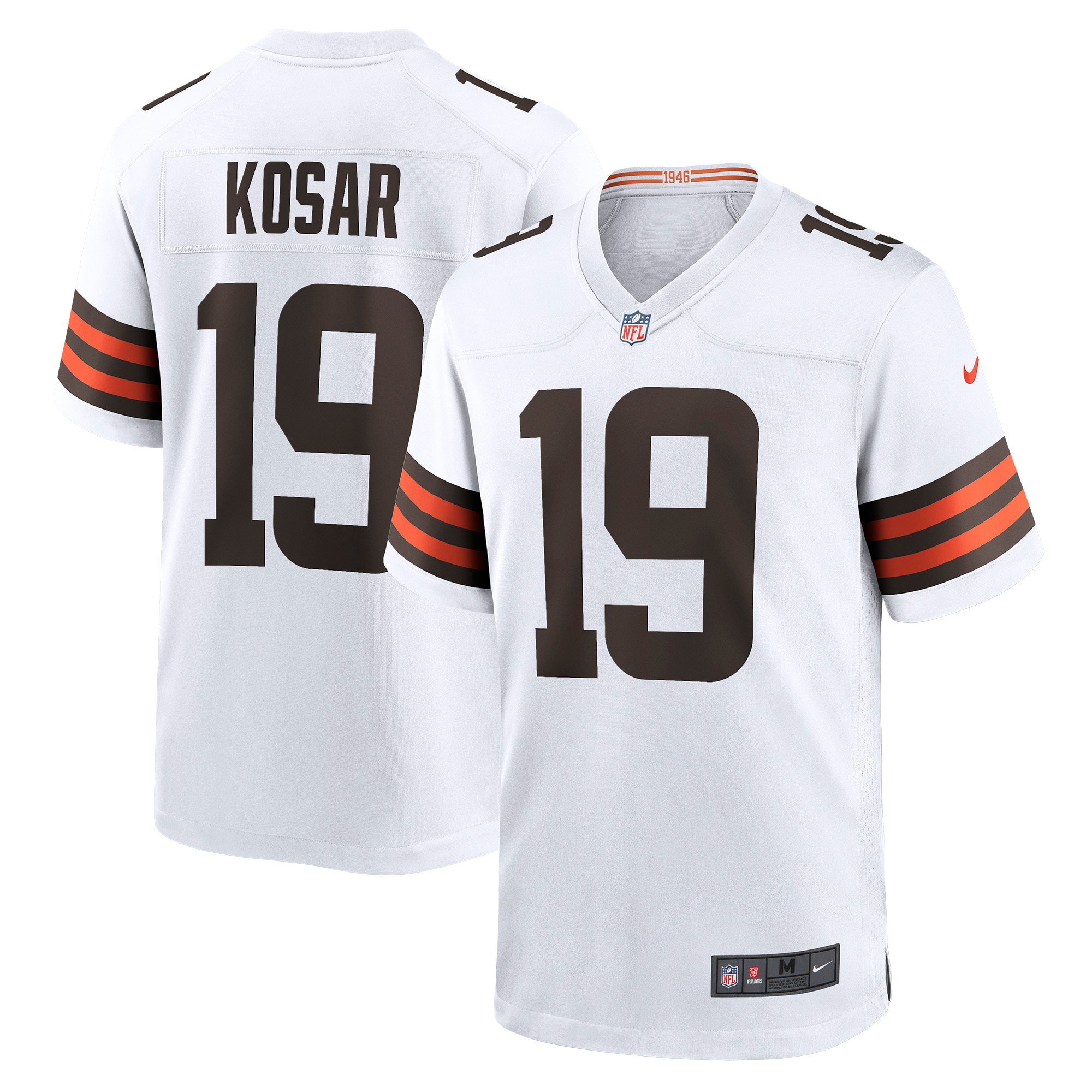 Cleveland Browns Bernie Kosar White Retired Player Game NFL Jersey Men's