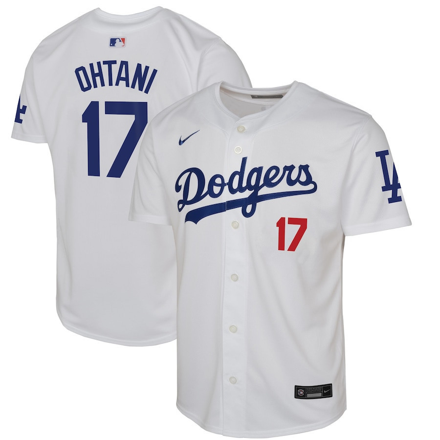 Shohei Ohtani 17 Los Angeles Dodgers Home White MLB Jersey Youth