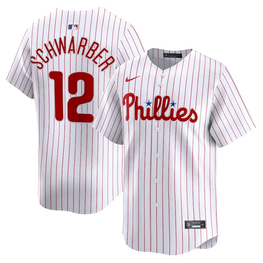 Kyle Schwarber 12 Philadelphia Phillies Home Limited Player White MLB Jersey Men's