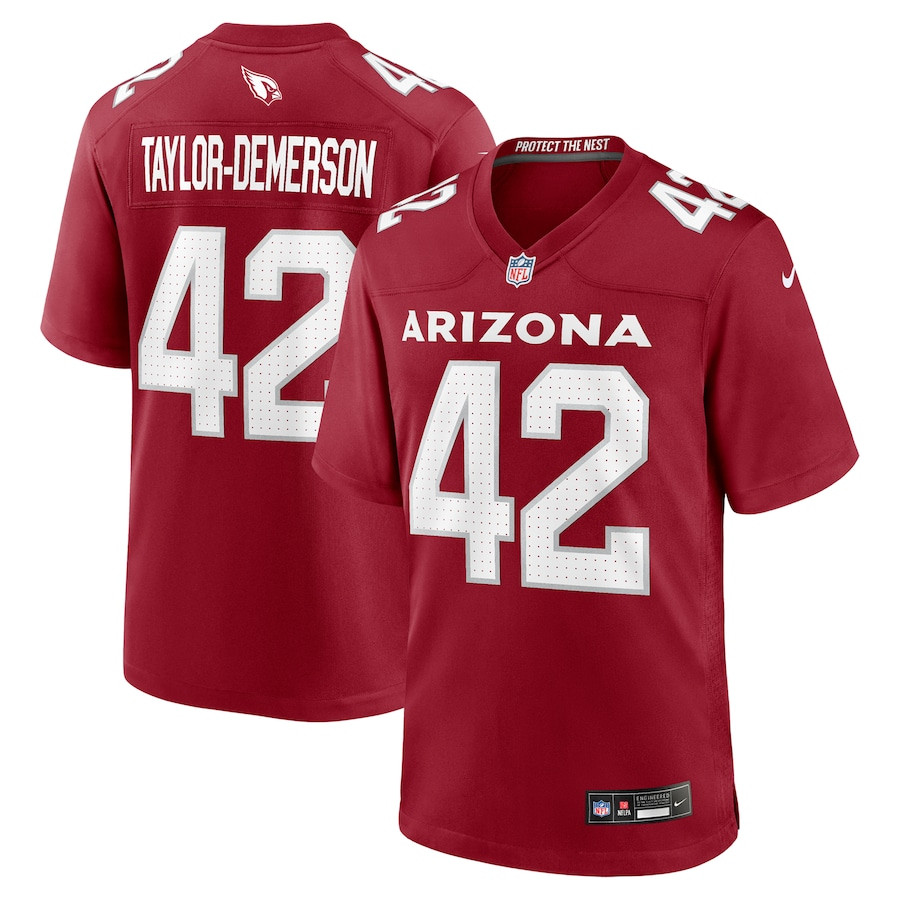 Dadrion Taylor-Demerson 42 Arizona Cardinals Team Game Cardinal NFL Jersey Men's