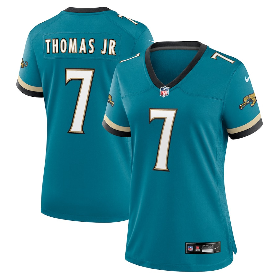 Brian Thomas Jr. 7 Jacksonville Jaguars Prowler Throwback Retired Player Game Teal NFL Jersey Women's