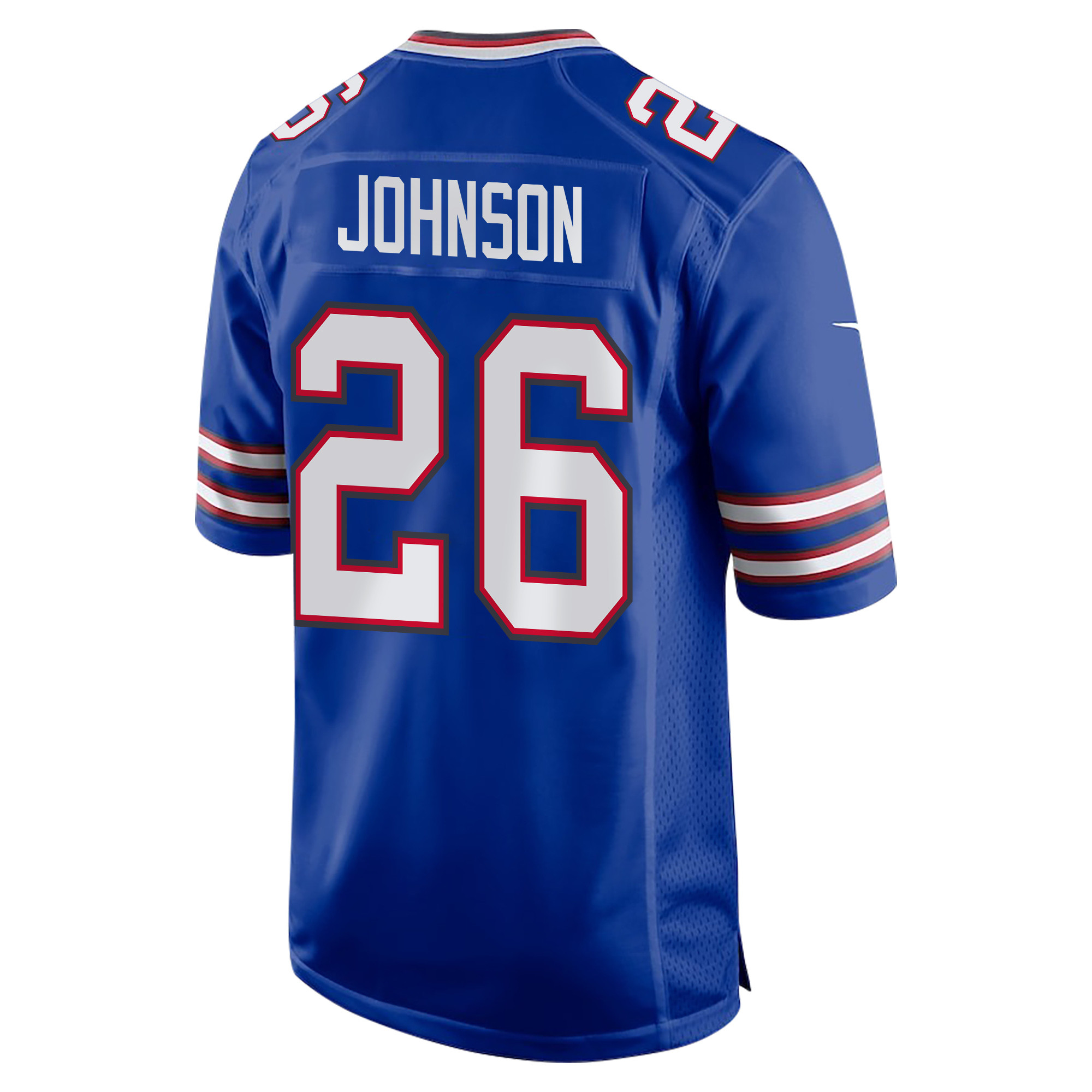 Ty Johnson 26 Buffalo Bills Super Bowl LIX Champions Patch Game Royal NFL Jersey Men's