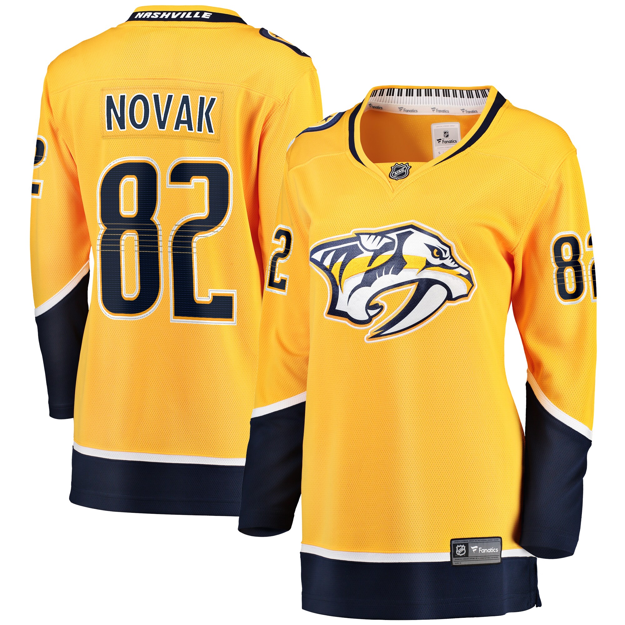 Nashville Predators Tommy Novak Gold Home Breakaway Player NHL Jersey Women's