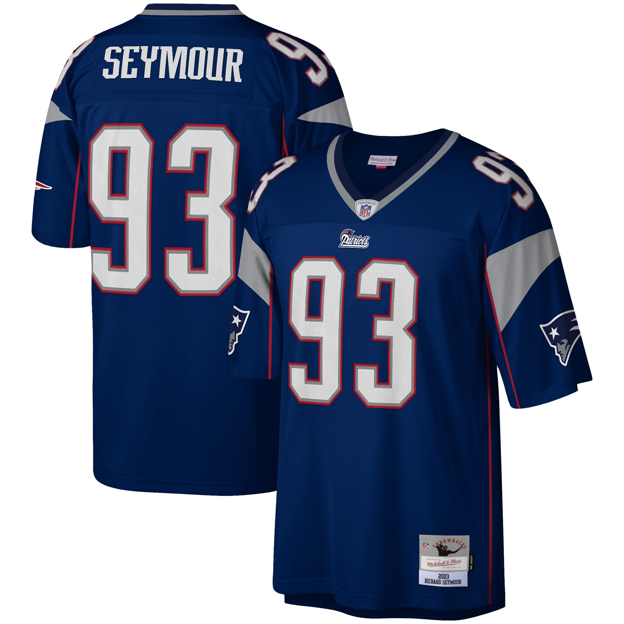 New England Patriots Richard Seymour Mitchell Ness Navy Legacy NFL Jersey Men's