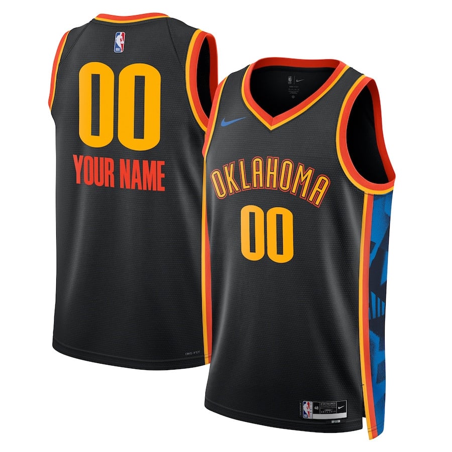 Oklahoma City Thunde Unisex 2024/25 Custom Swingman City Edition Black NBA Jersey Unisex