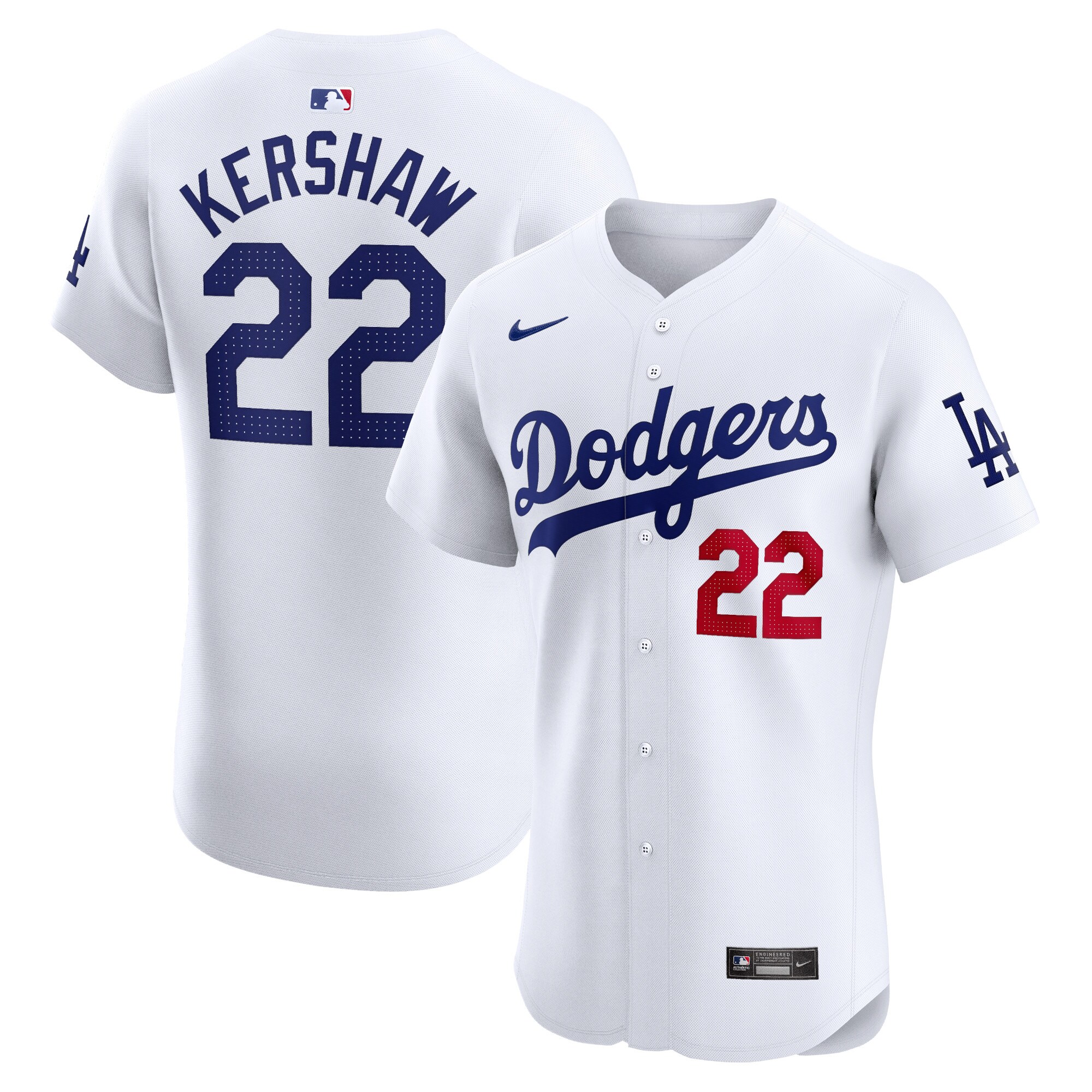 Los Angeles Dodgers Clayton Kershaw White Home Elite Player MLB Jersey Men's