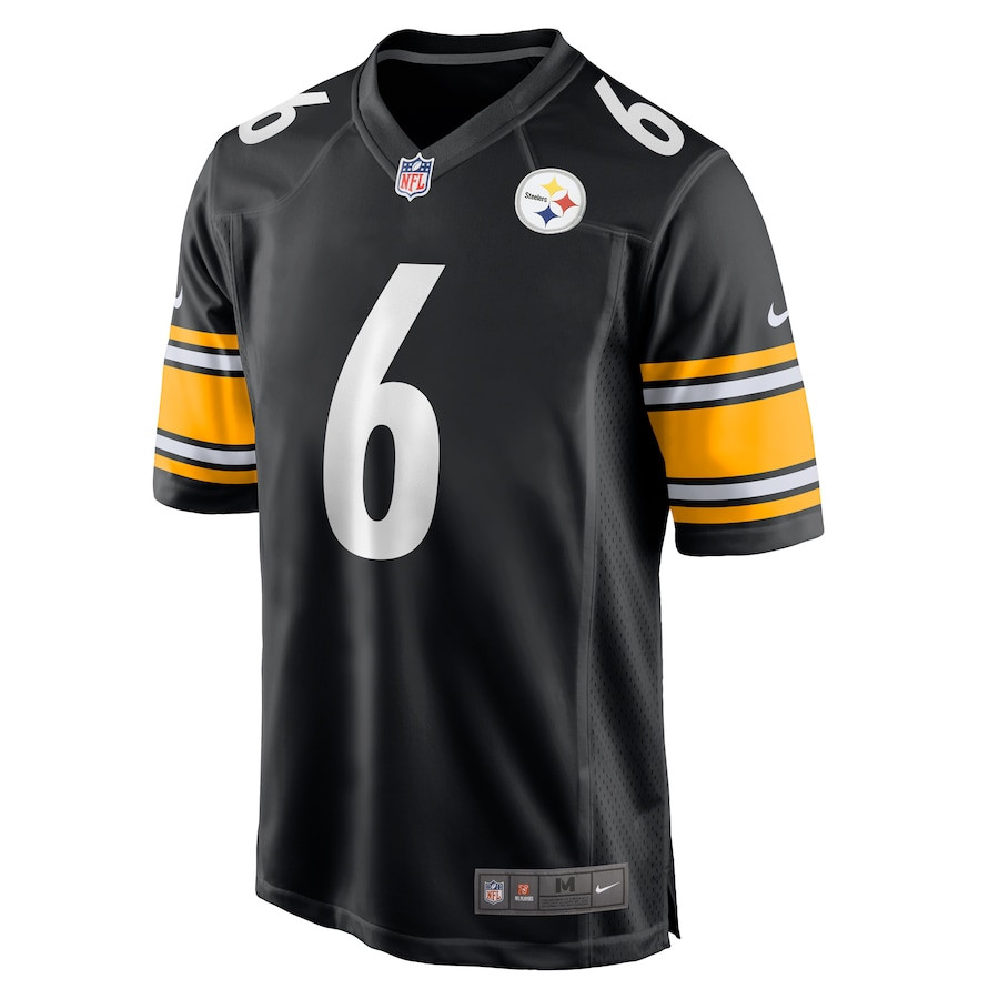 Patrick Queen 6 Pittsburgh Steelers Game Black NFL Jersey Men's